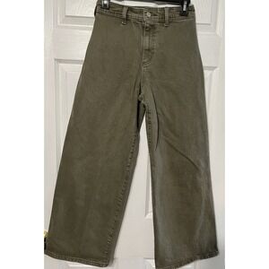 Universal Threads Women's Size 2 (25) High Rise Sailor Wide Leg Jeans Green